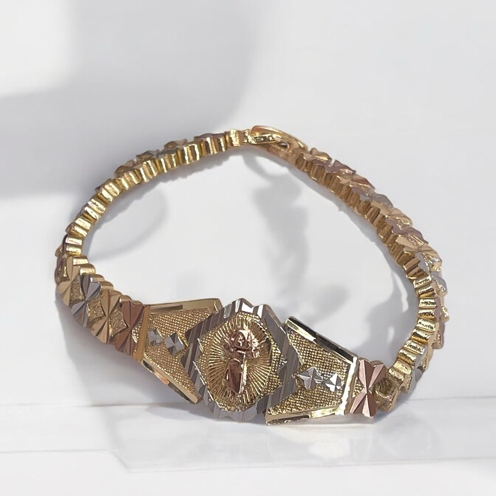 Divine Child Jesus Bracelet, Religious Jewelry, 14K Gold Plated